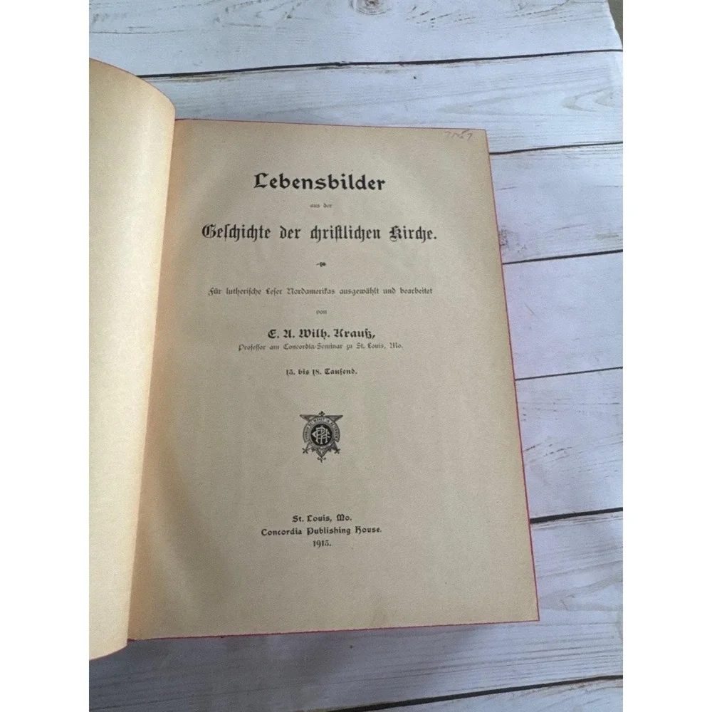 Lebensbilder Geschichte der Christlichen Kirche Krauss 1915 Church History HC